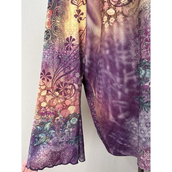 Women’s Plus 3X XCIT USA Vintage V Neck Long Sleeve Tunic Top Long Sleeve Fall - Picture 4 of 16